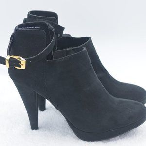 Diba Black Suede Platform Booties